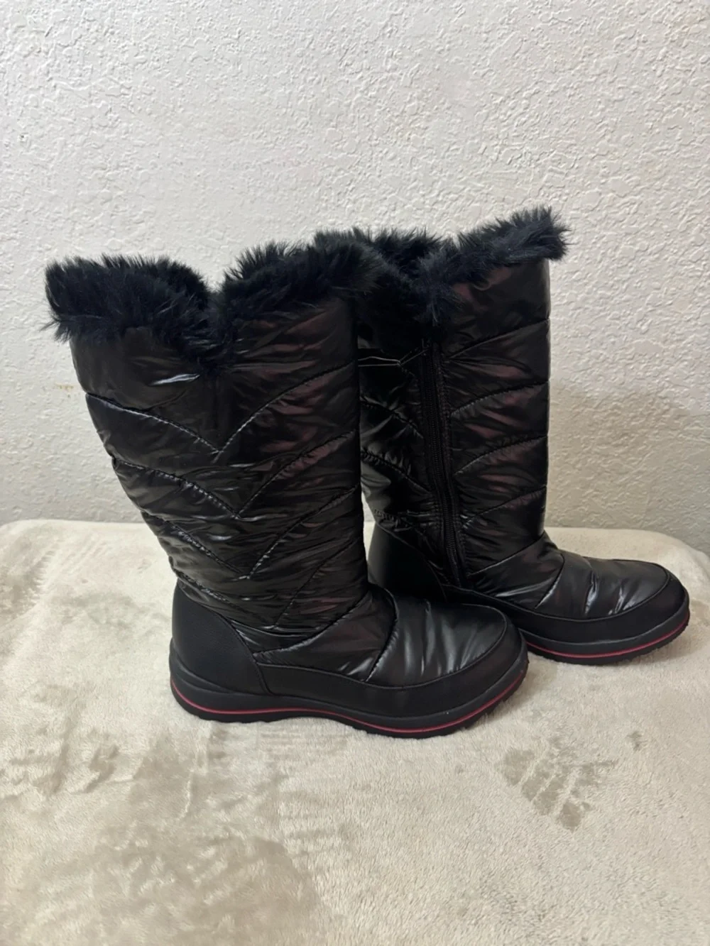 Women's Black Faux-Fur Winter Boots